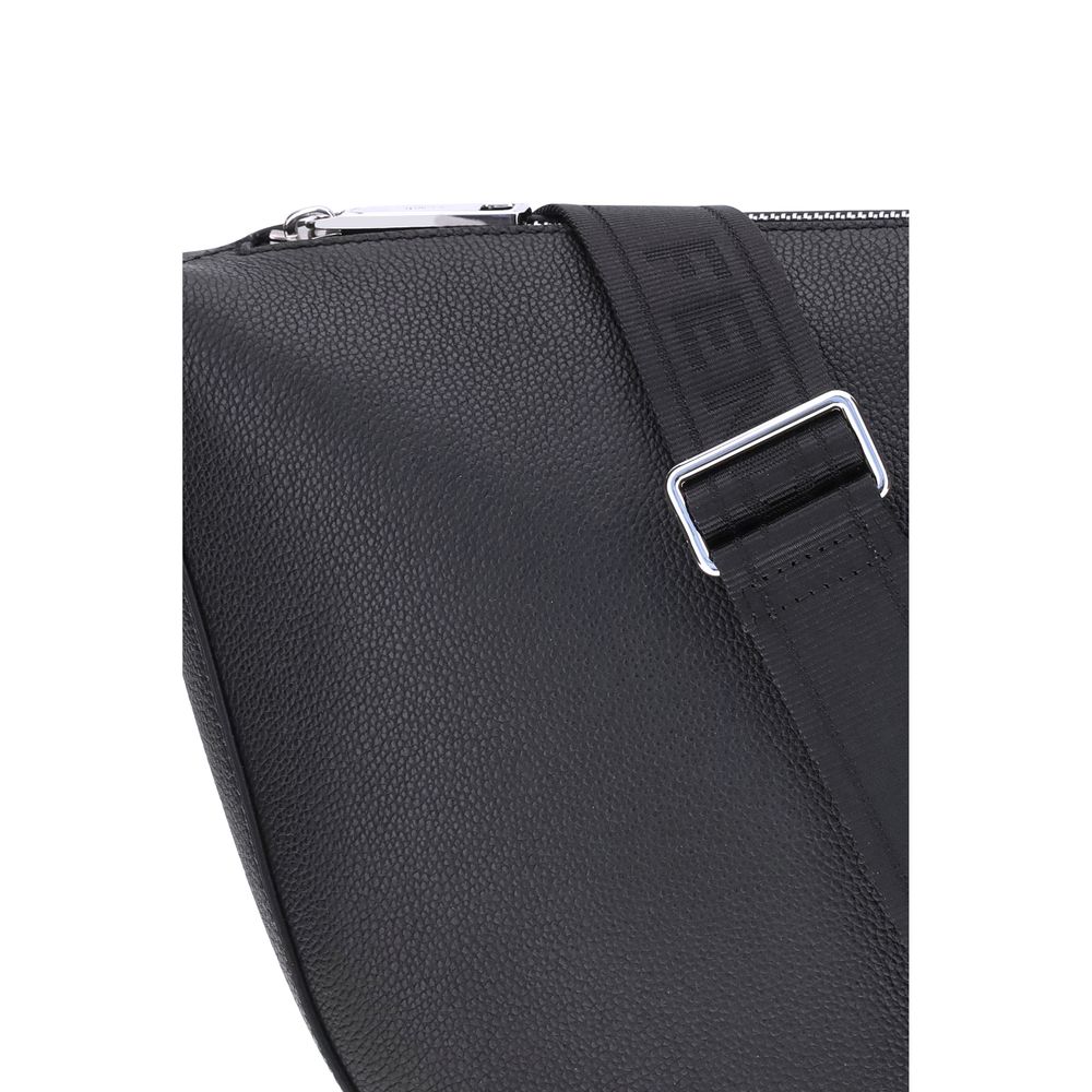 Schwarze Kalbshaut Bos Taurus Schultertasche