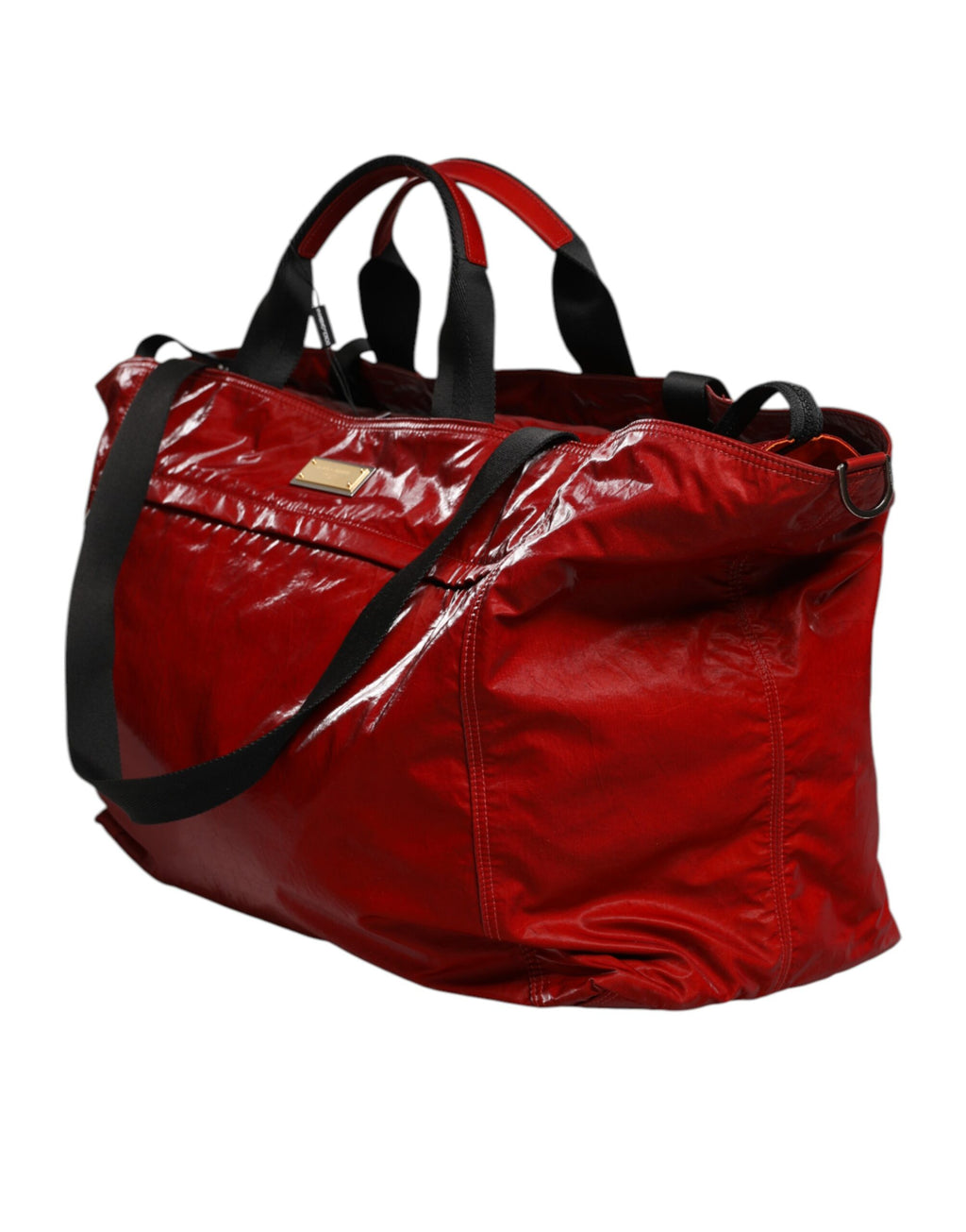 Rote Nylon Hand Schulter Duffel Reisetasche