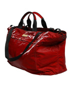 Rote Nylon Hand Schulter Duffel Reisetasche