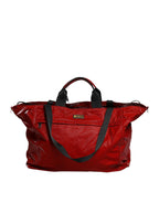 Rote Nylon Hand Schulter Duffel Reisetasche