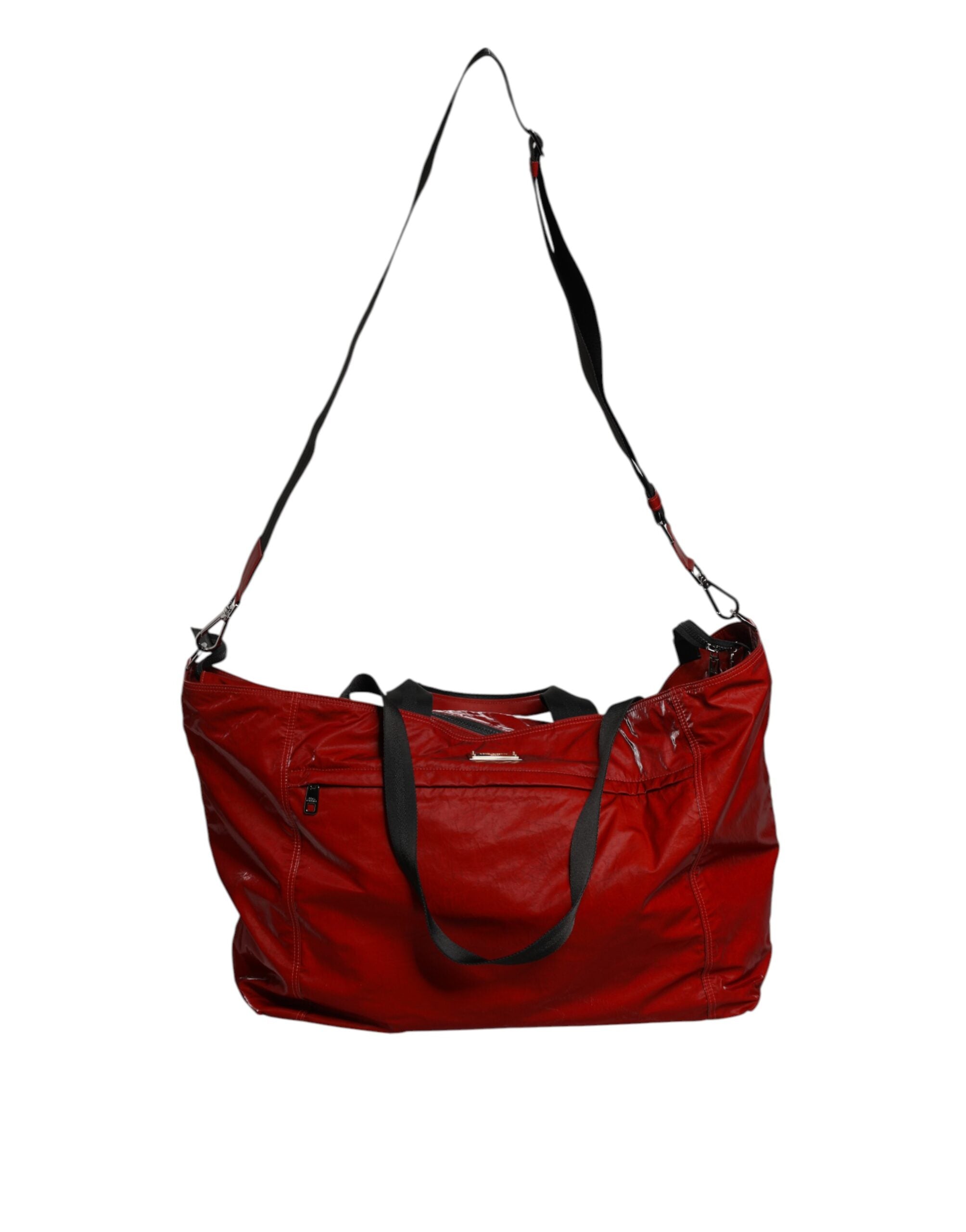 Rote Nylon Hand Schulter Duffel Reisetasche