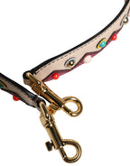 Beige Rote Lederhandtasche Accessoire Schulterriemen