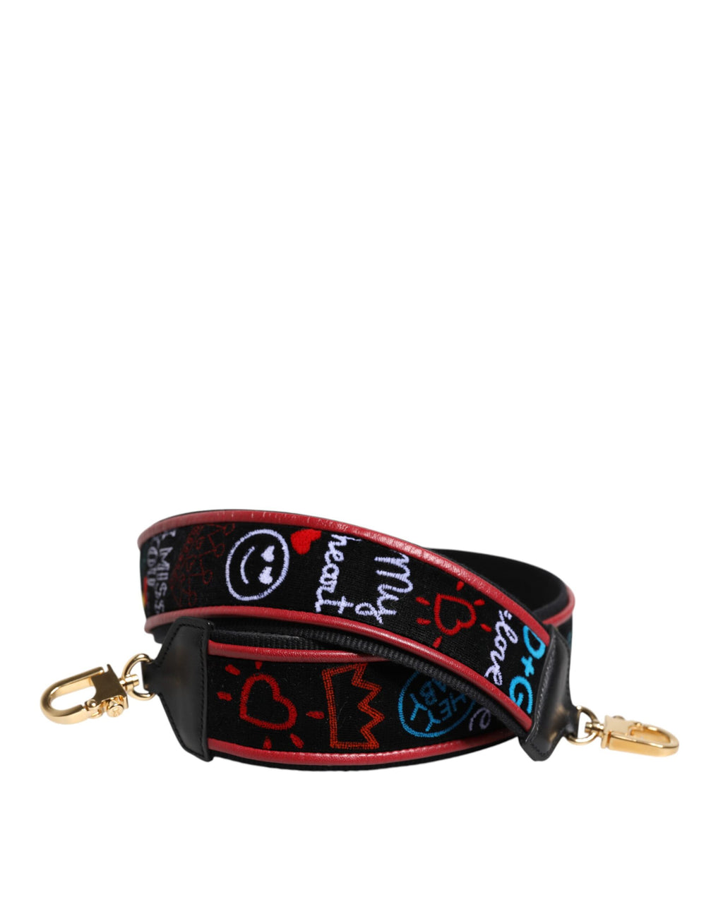 Schwarz Baumwolle Bedruckte Frauen Tasche Accessoire Schulterriemen