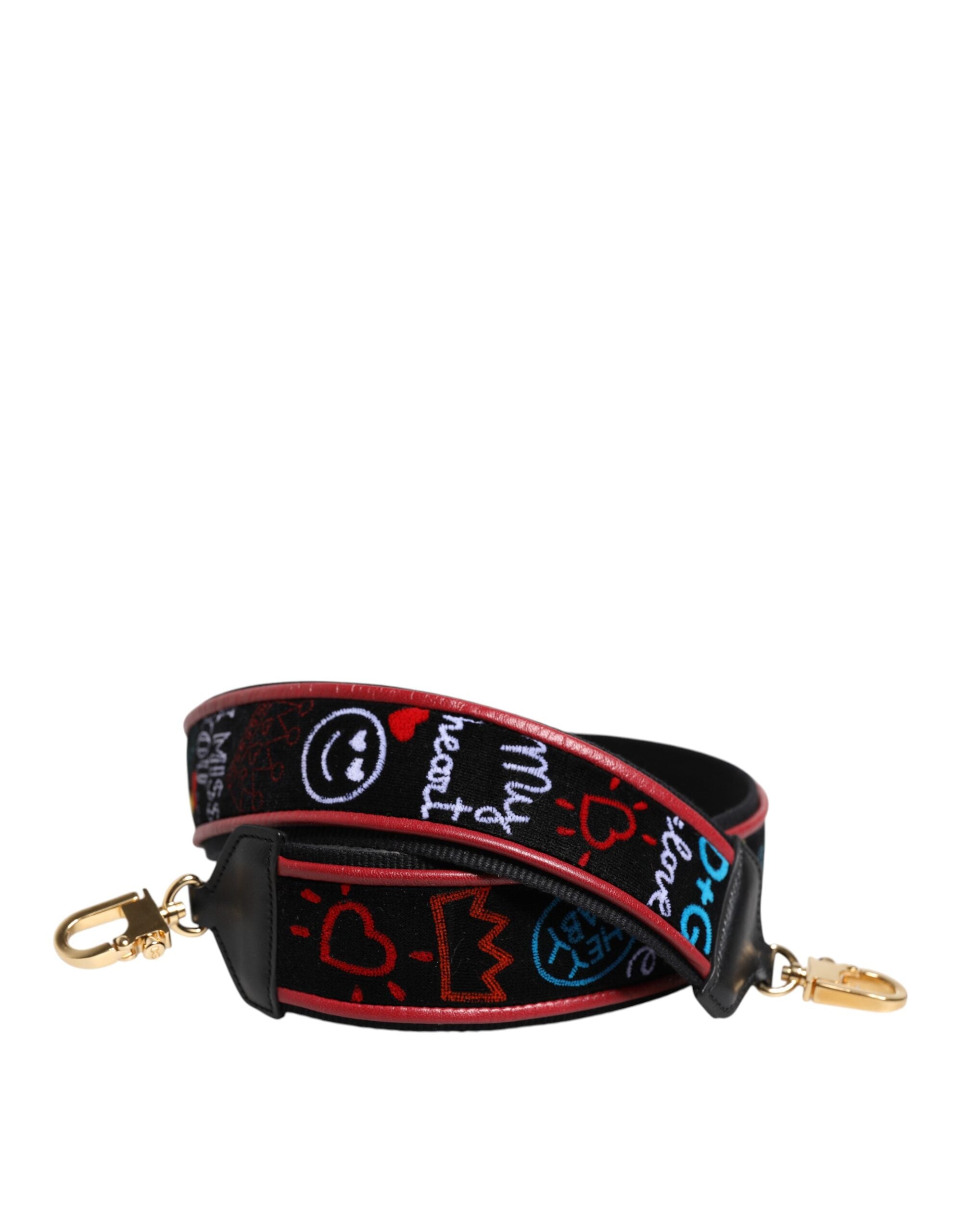 Schwarz Baumwolle Bedruckte Frauen Tasche Accessoire Schulterriemen