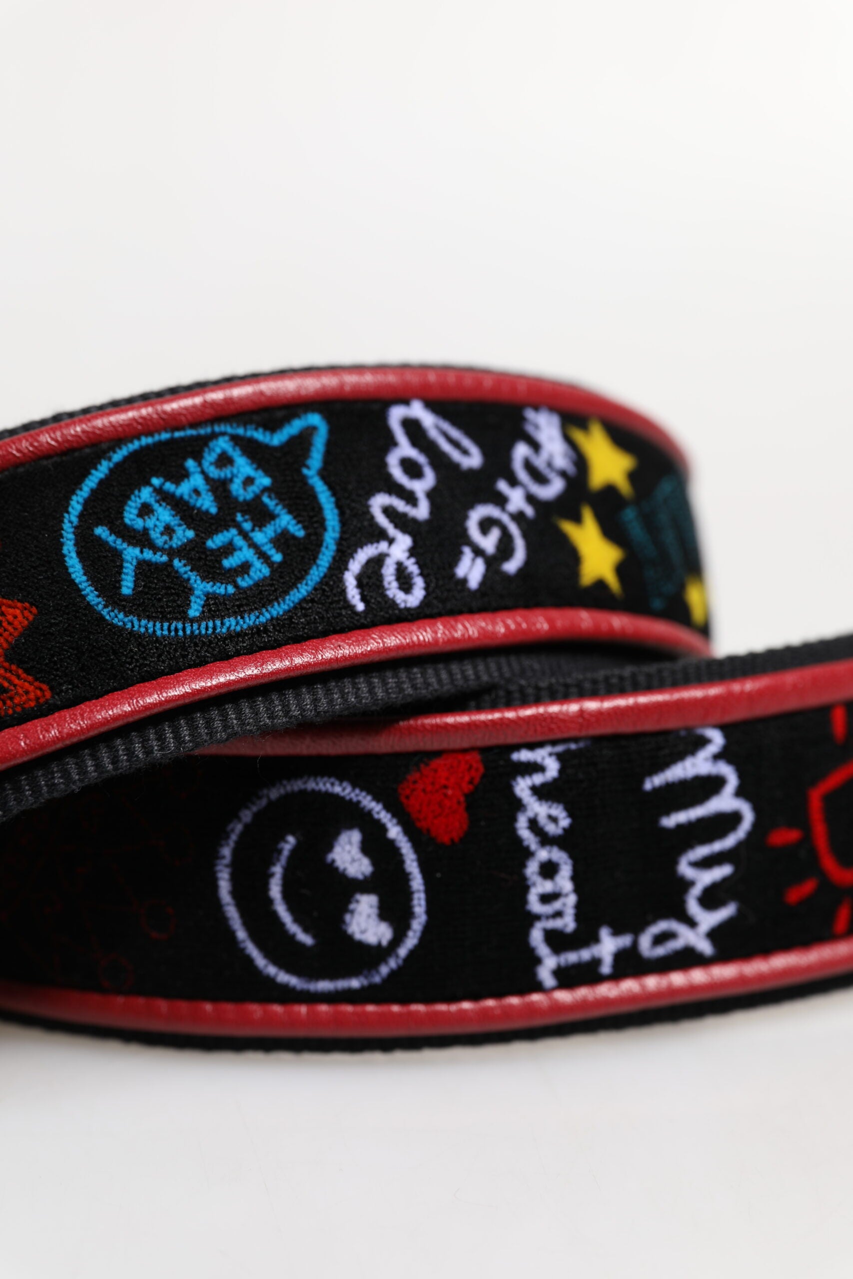 Schwarz Baumwolle Bedruckte Frauen Tasche Accessoire Schulterriemen