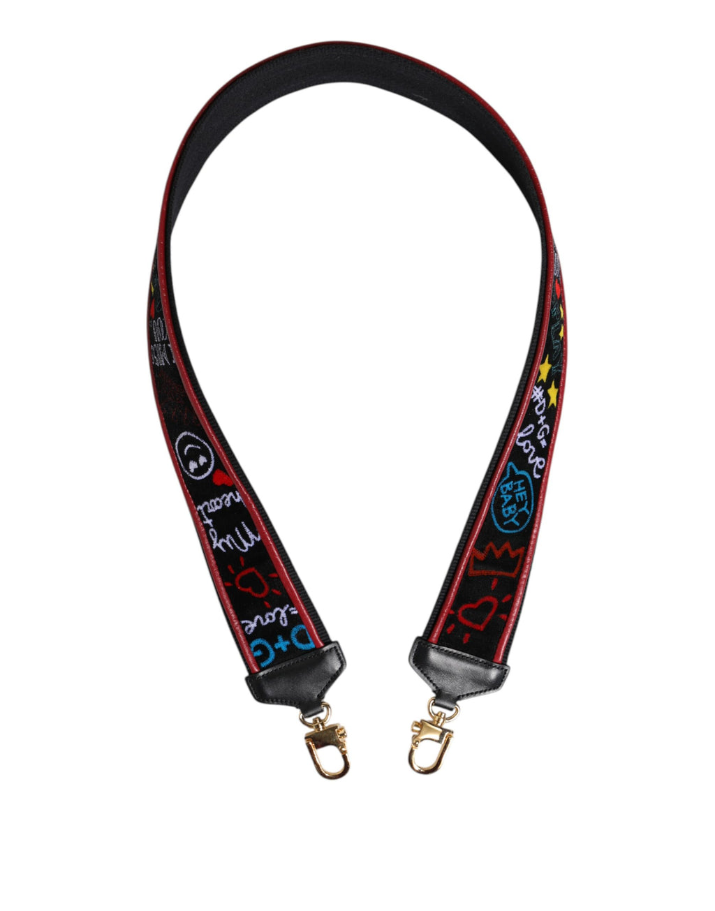 Schwarz Baumwolle Bedruckte Frauen Tasche Accessoire Schulterriemen