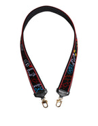 Schwarz Baumwolle Bedruckte Frauen Tasche Accessoire Schulterriemen