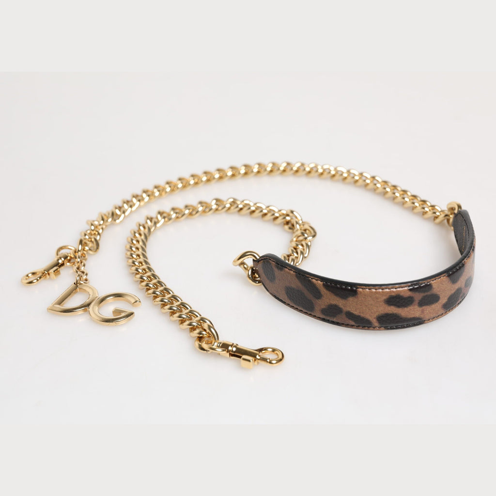 Braun Leopard Gold Messing Kette Accessoire Schulterriemen