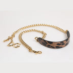 Braun Leopard Gold Messing Kette Accessoire Schulterriemen