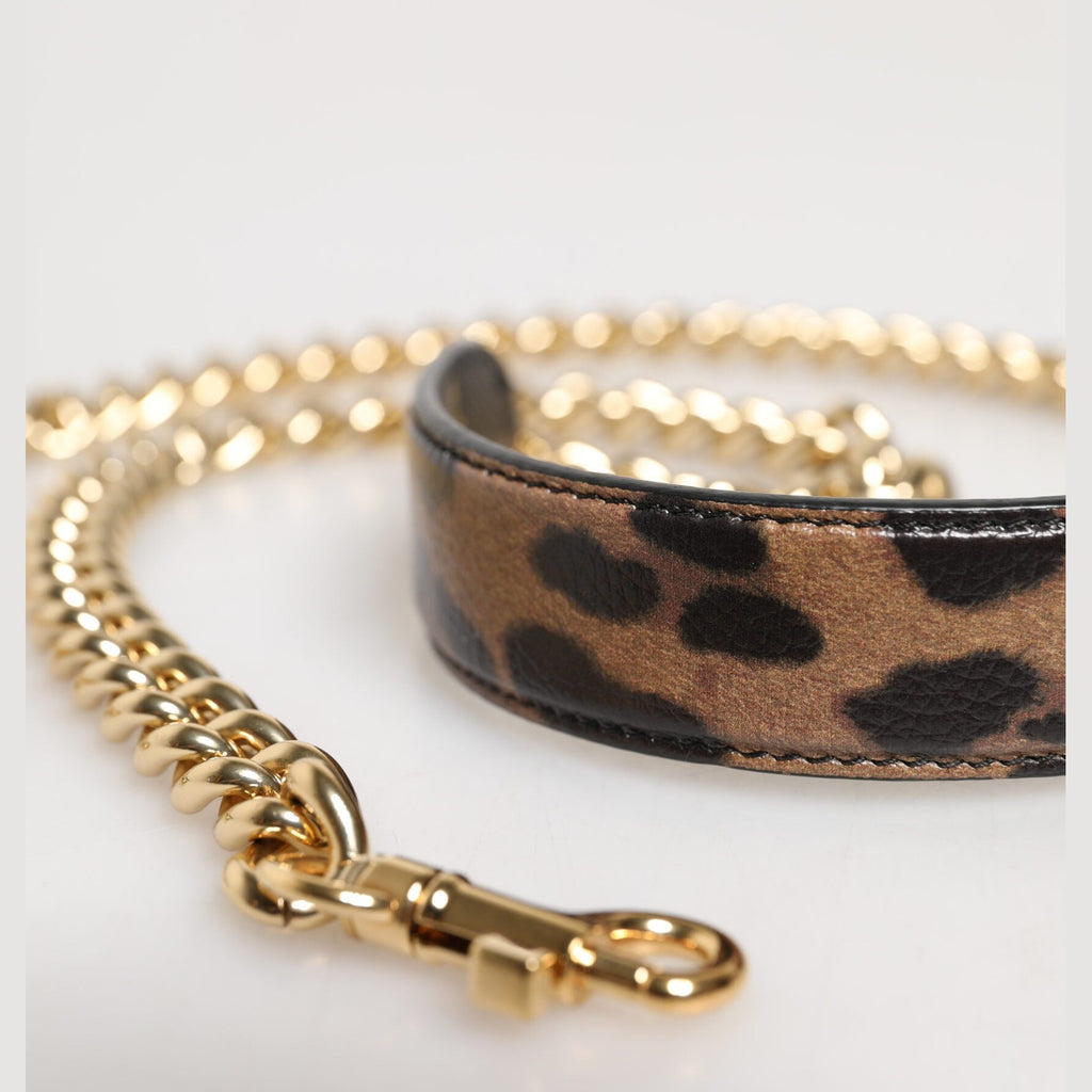 Braun Leopard Gold Messing Kette Accessoire Schulterriemen