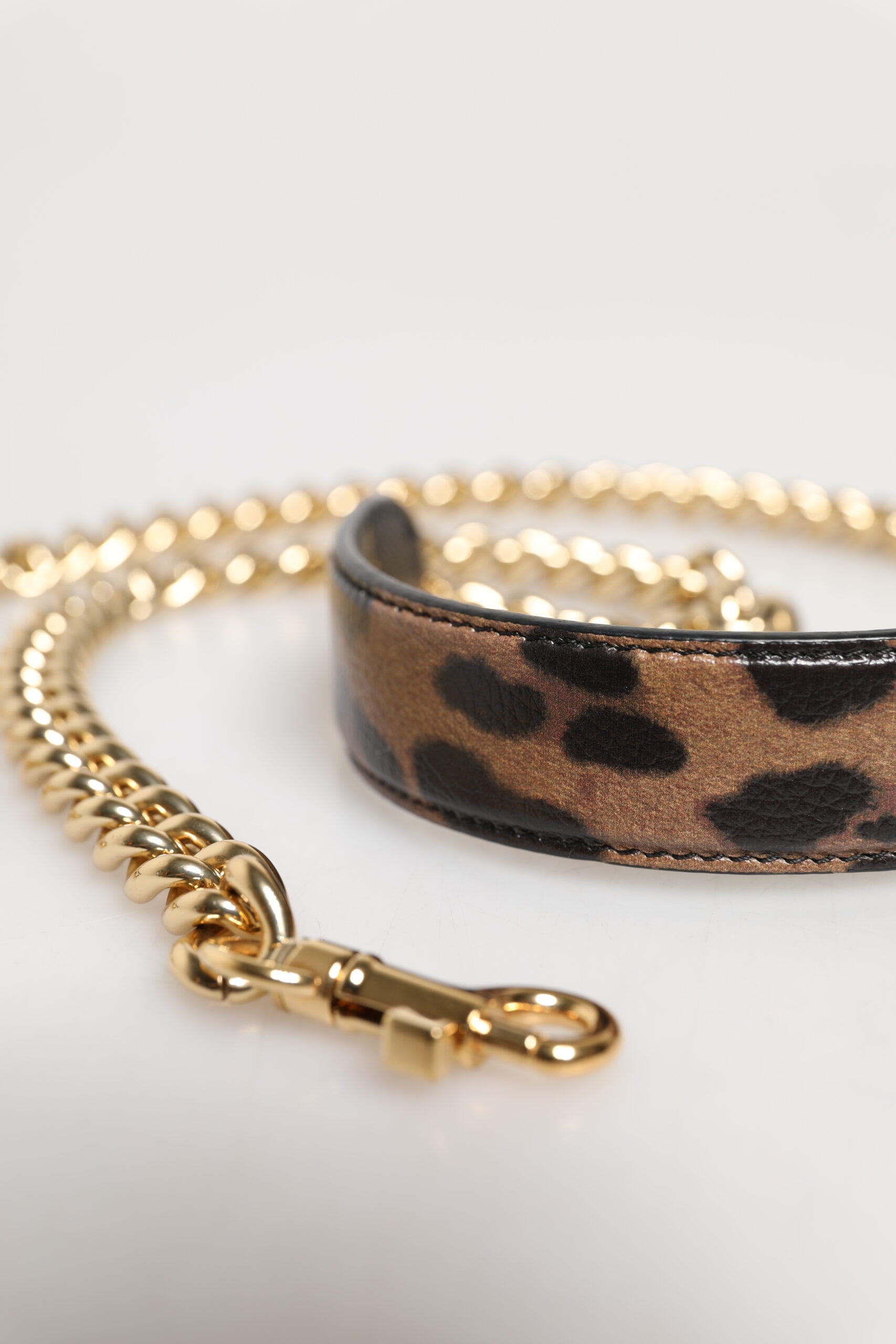 Braun Leopard Gold Messing Kette Accessoire Schulterriemen