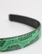 Schwarz Grün Exotische Ledertasche Schulterriemen