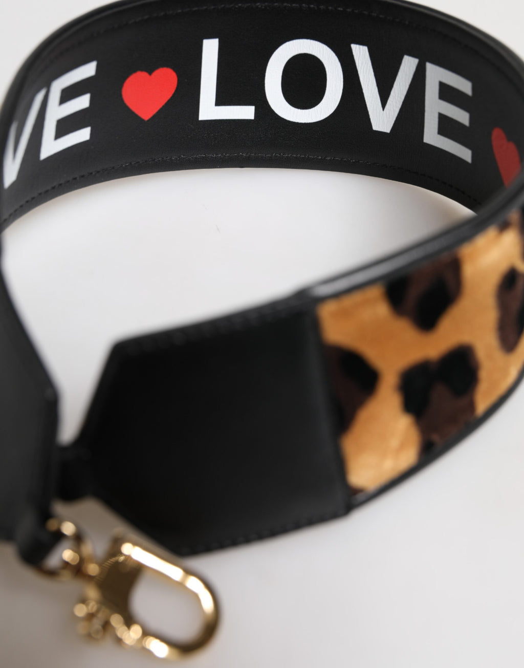 Schwarzer Leopardenprint Reversible Bag Schulterriemen