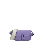Lila Leder Crossbody Tasche