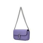 Lila Leder Crossbody Tasche