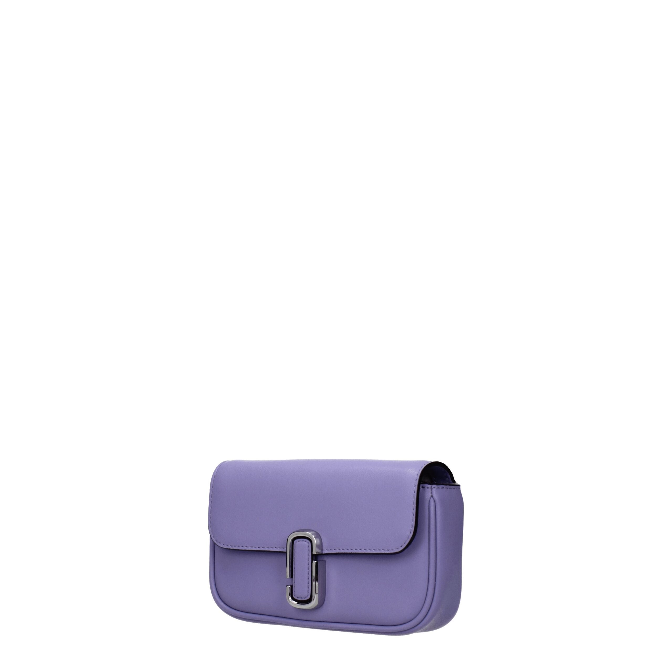 Lila Leder Crossbody Tasche