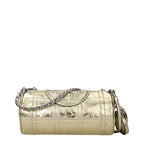 Goldene Schultertasche aus Leder