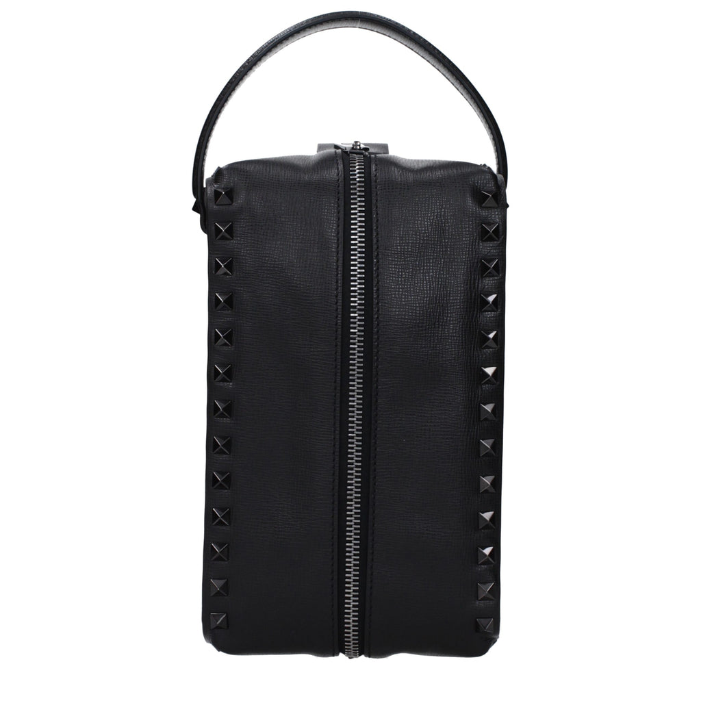 Elegante Leder-Clutch in Schwarz