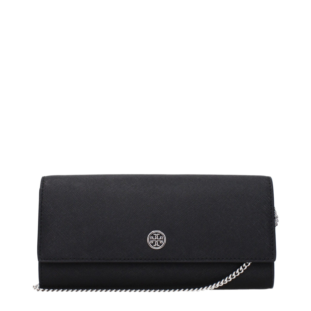 Elegante Leder-Clutch in Schwarz