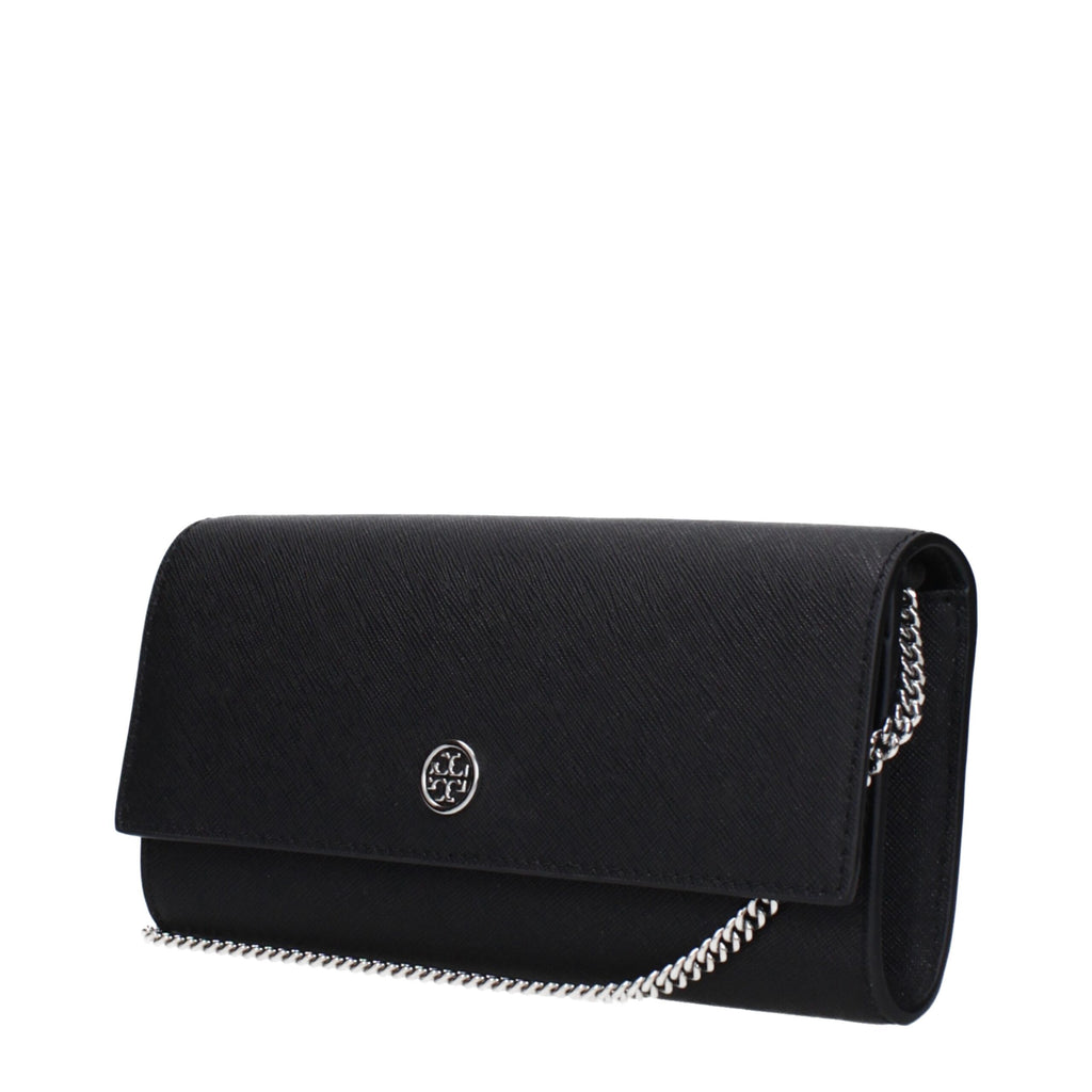 Elegante Leder-Clutch in Schwarz