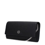 Elegante Leder-Clutch in Schwarz