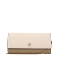 Beigefarbene Leder-Clutch