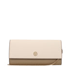 Beigefarbene Leder-Clutch