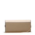 Beigefarbene Leder-Clutch