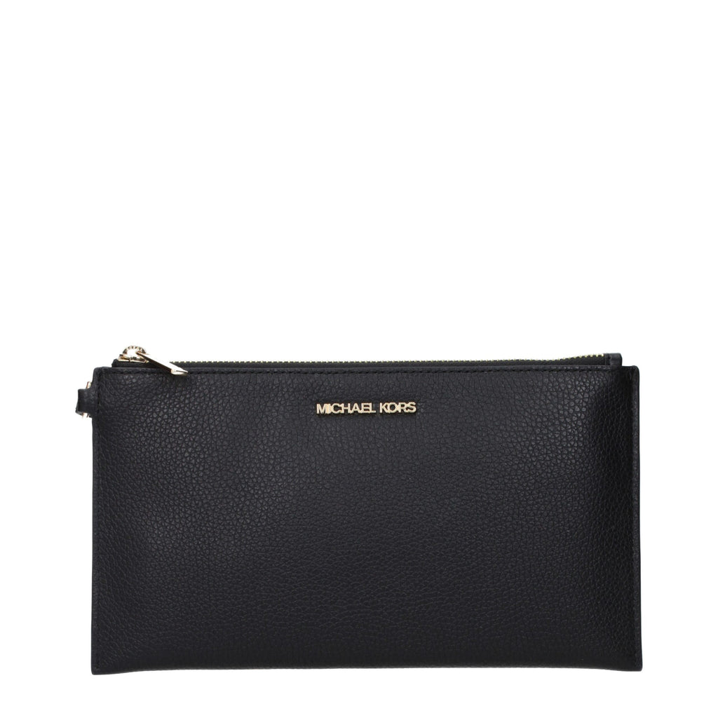 Elegante Clutch aus schwarzem Leder