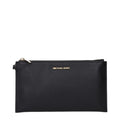 Elegante Clutch aus schwarzem Leder