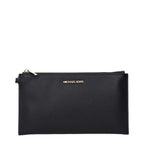 Elegante Clutch aus schwarzem Leder