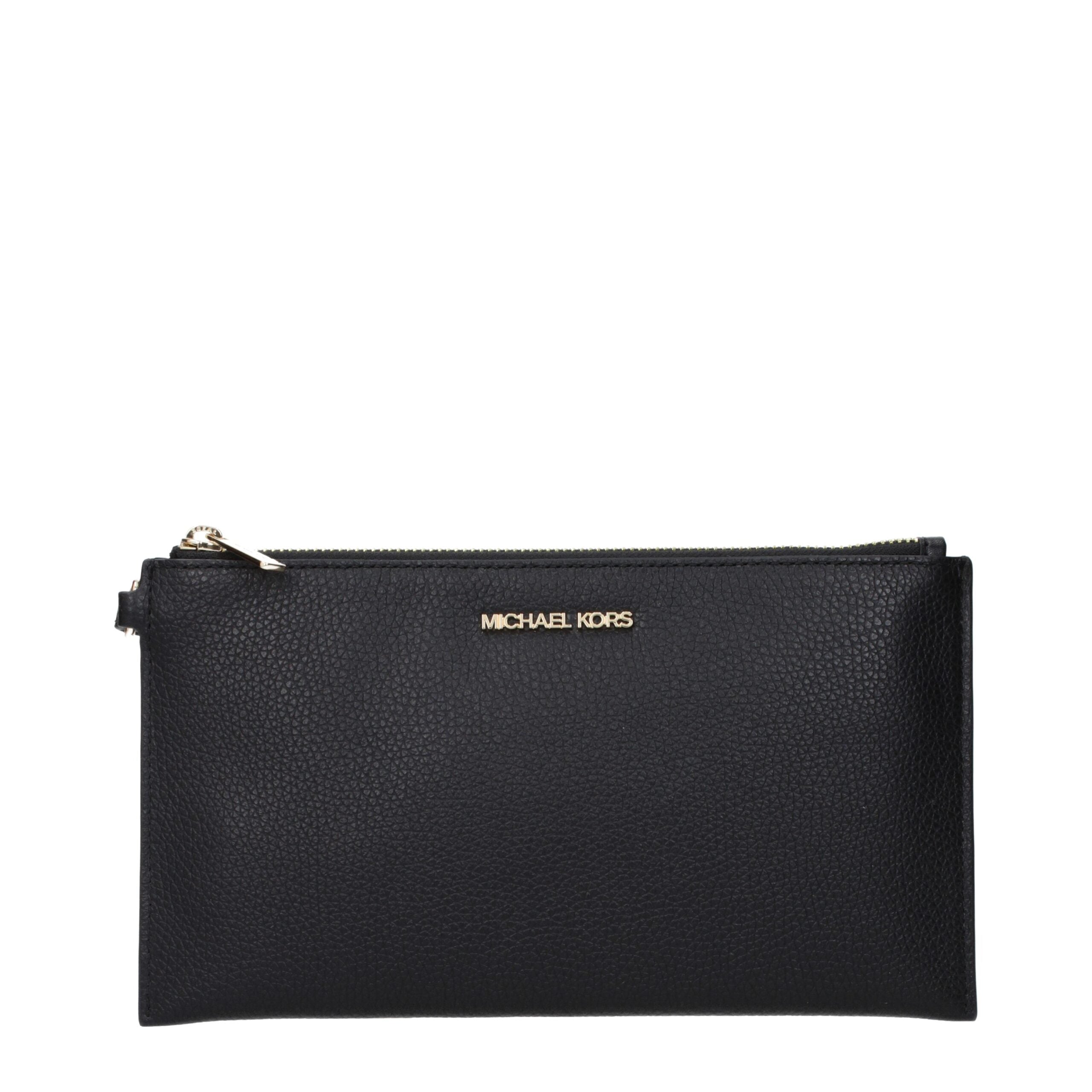 Elegante Clutch aus schwarzem Leder