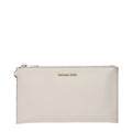 Beigefarbene Leder-Clutch