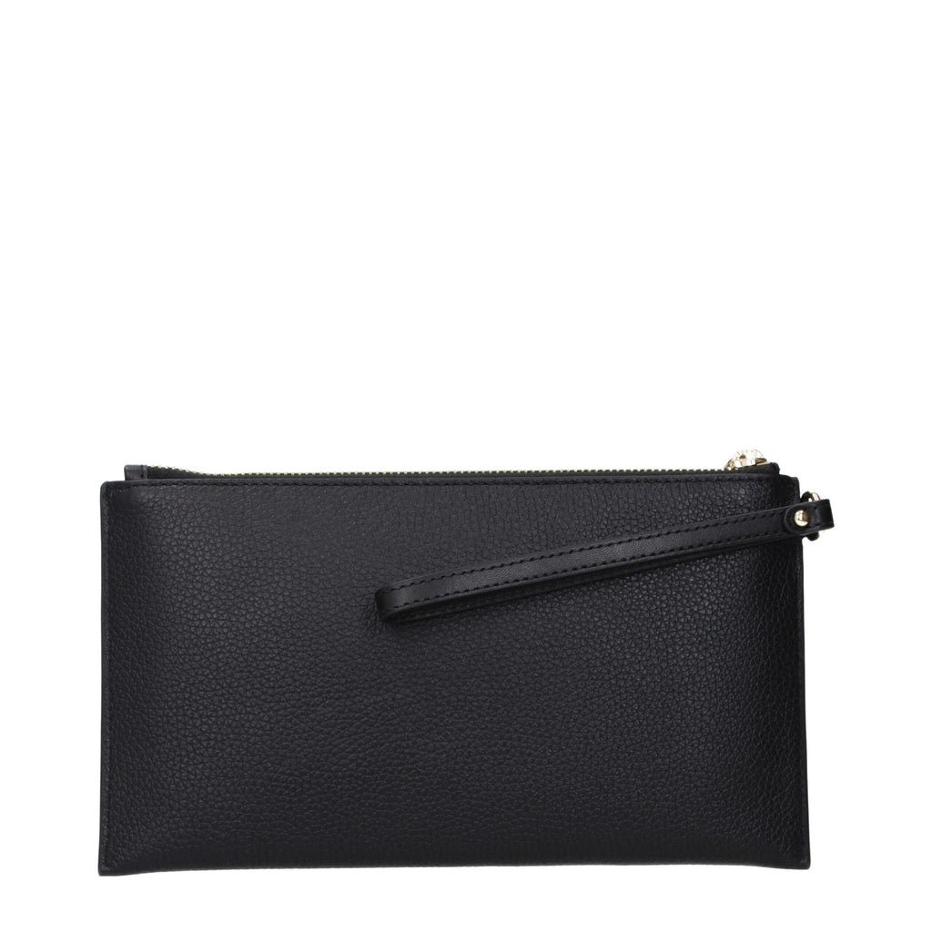 Elegante Clutch aus schwarzem Leder