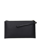 Elegante Clutch aus schwarzem Leder
