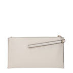 Beigefarbene Leder-Clutch