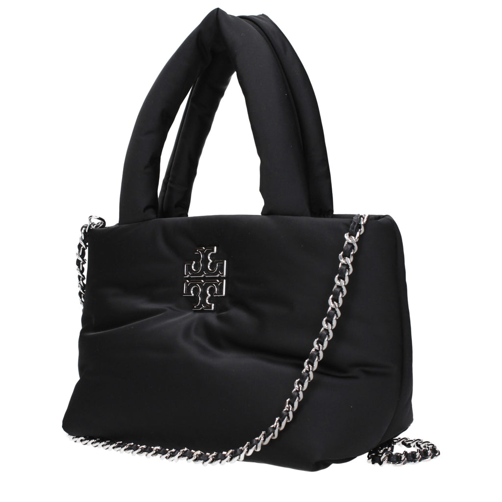 Schwarze Stoffhandtasche