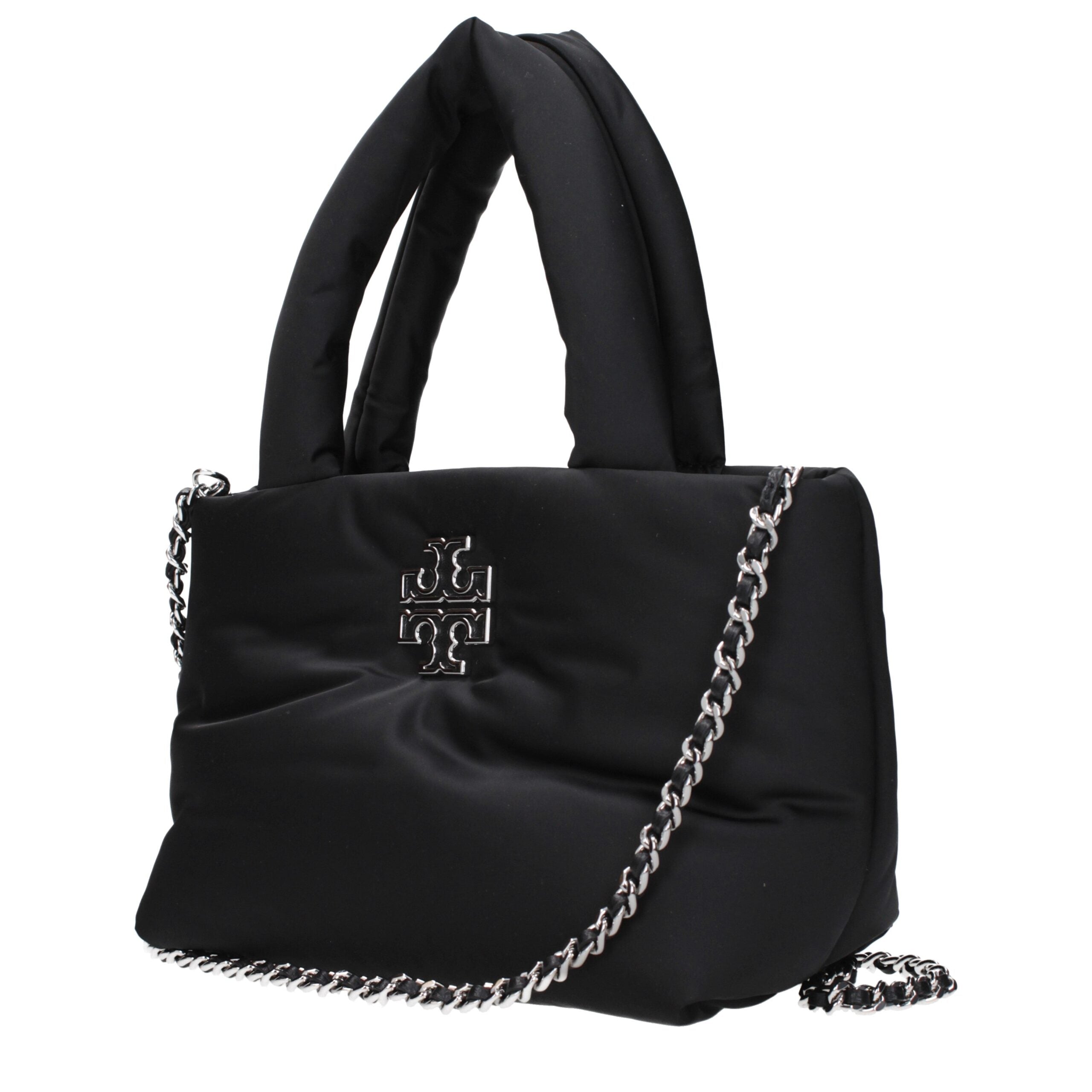Schwarze Stoffhandtasche