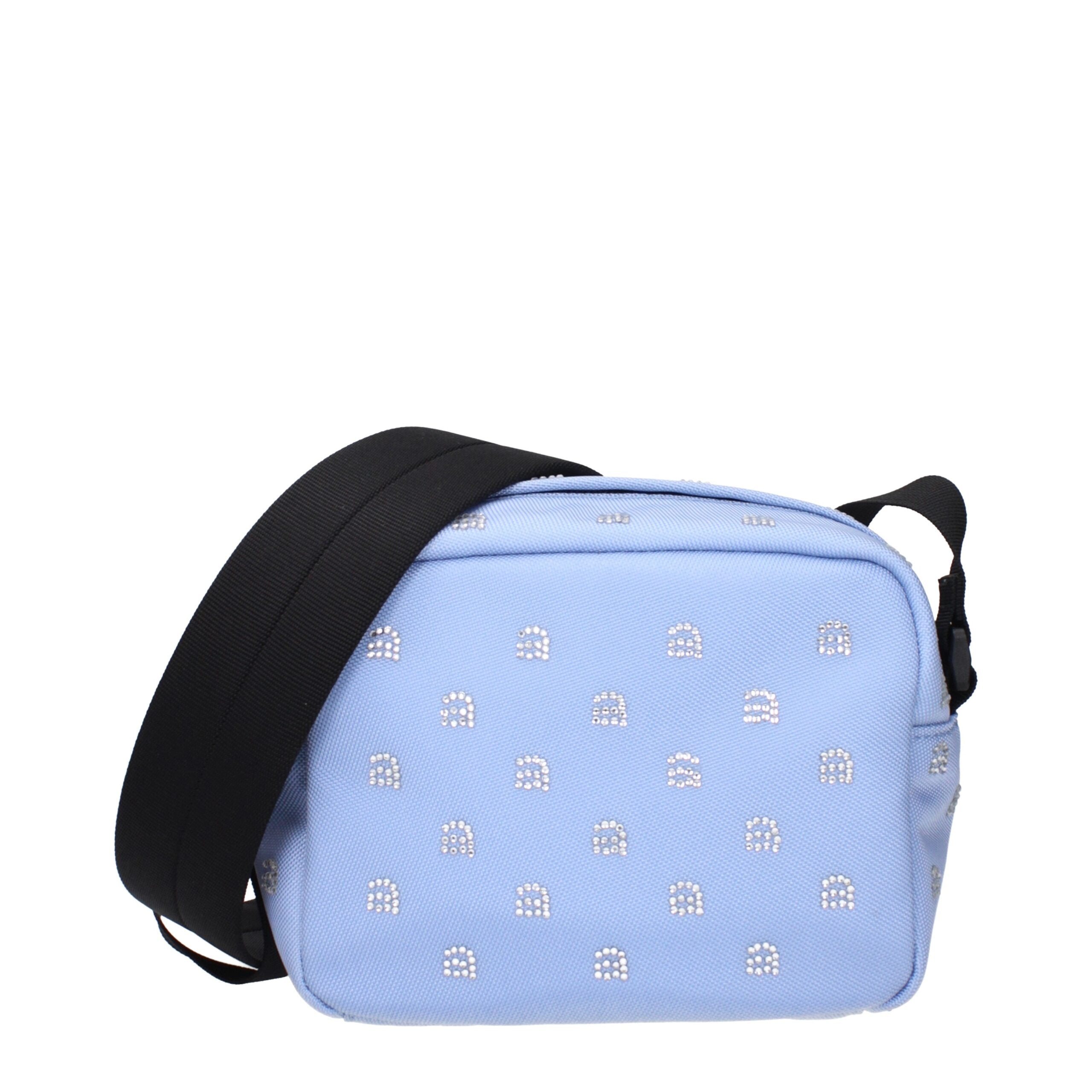 Hellblaue Stoff-Crossbody-Tasche