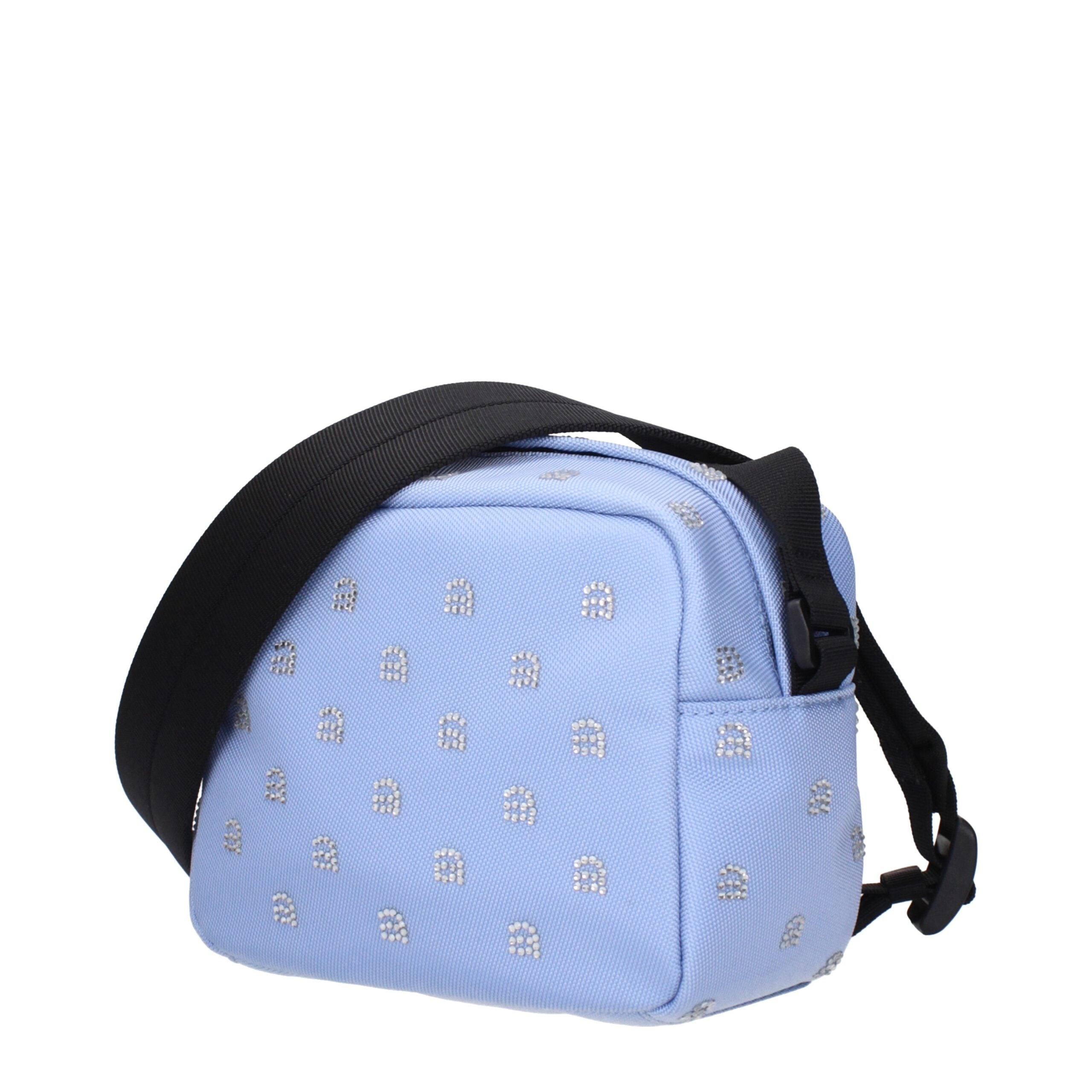 Hellblaue Stoff-Crossbody-Tasche