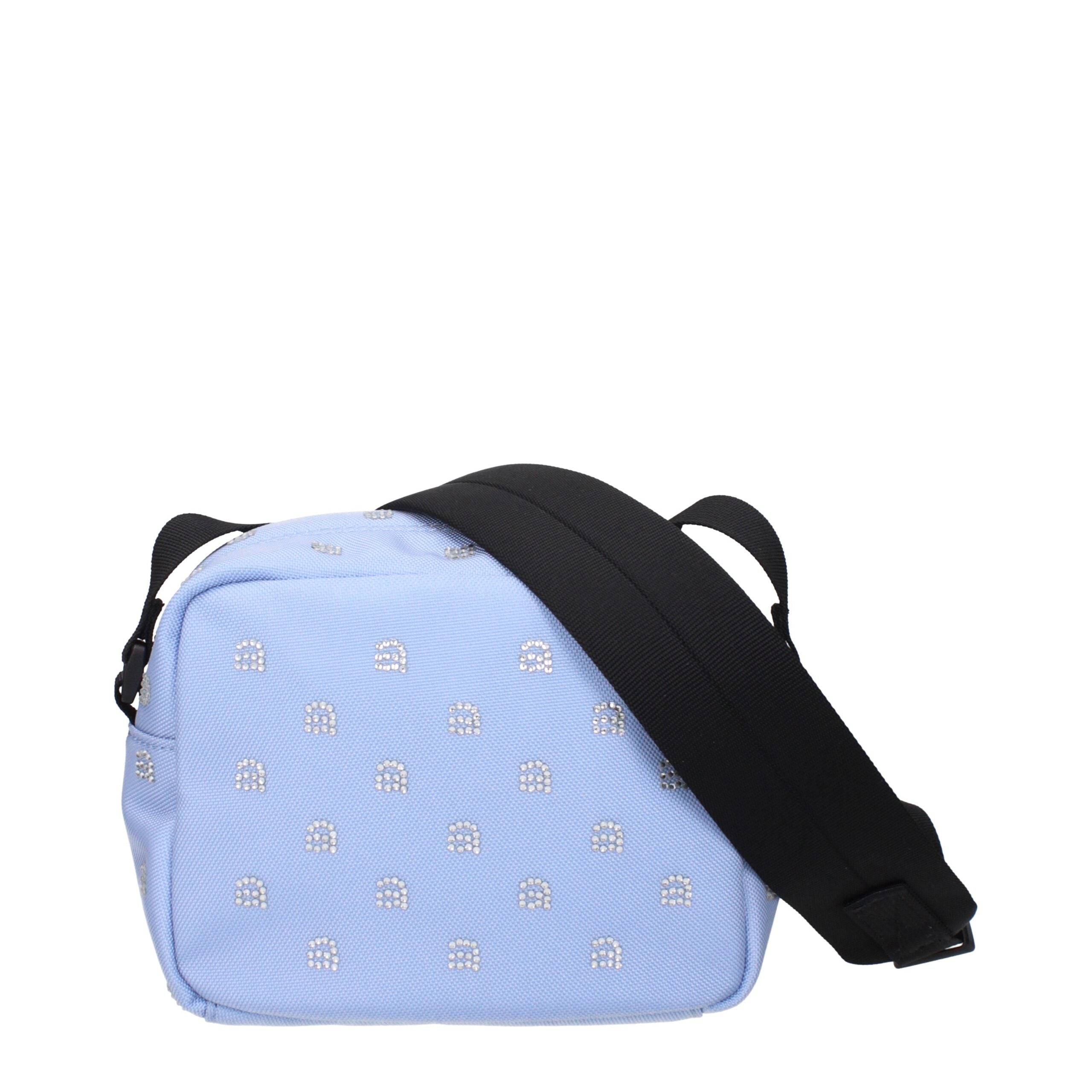 Hellblaue Stoff-Crossbody-Tasche