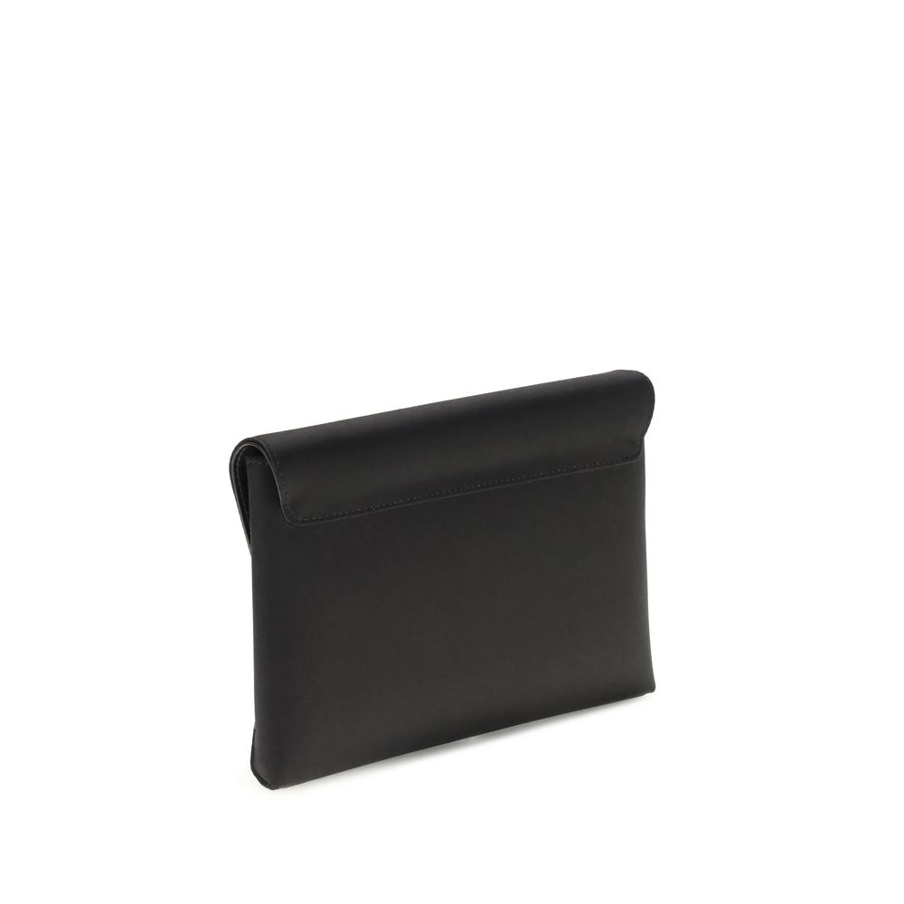 Schwarze Schultertasche aus Kalbsleder Bos Taurus