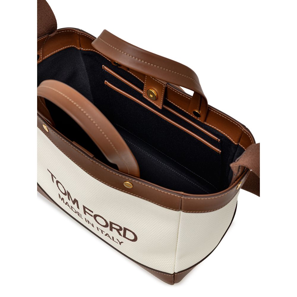 Beigefarbene Tote Bag aus Baumwolle