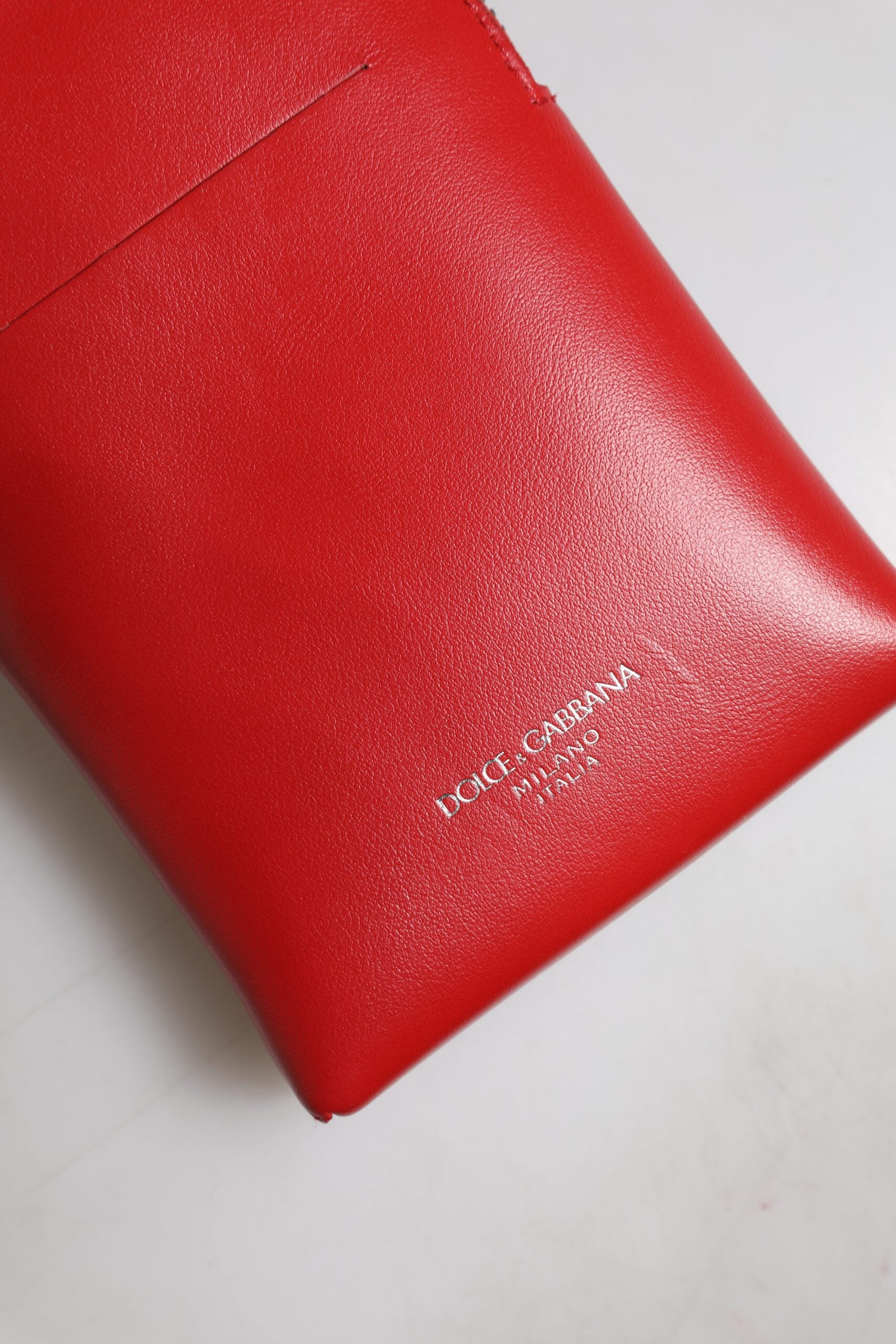 Rotes Leder Portemonnaie Telefon Sling Crossbody Neck Strap Tasche