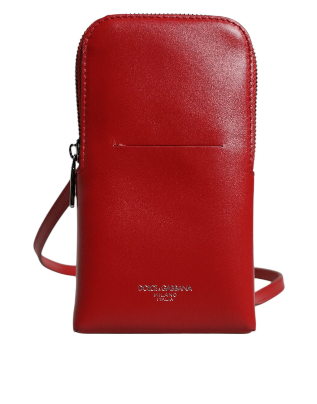 Rotes Leder Portemonnaie Telefon Sling Crossbody Neck Strap Tasche