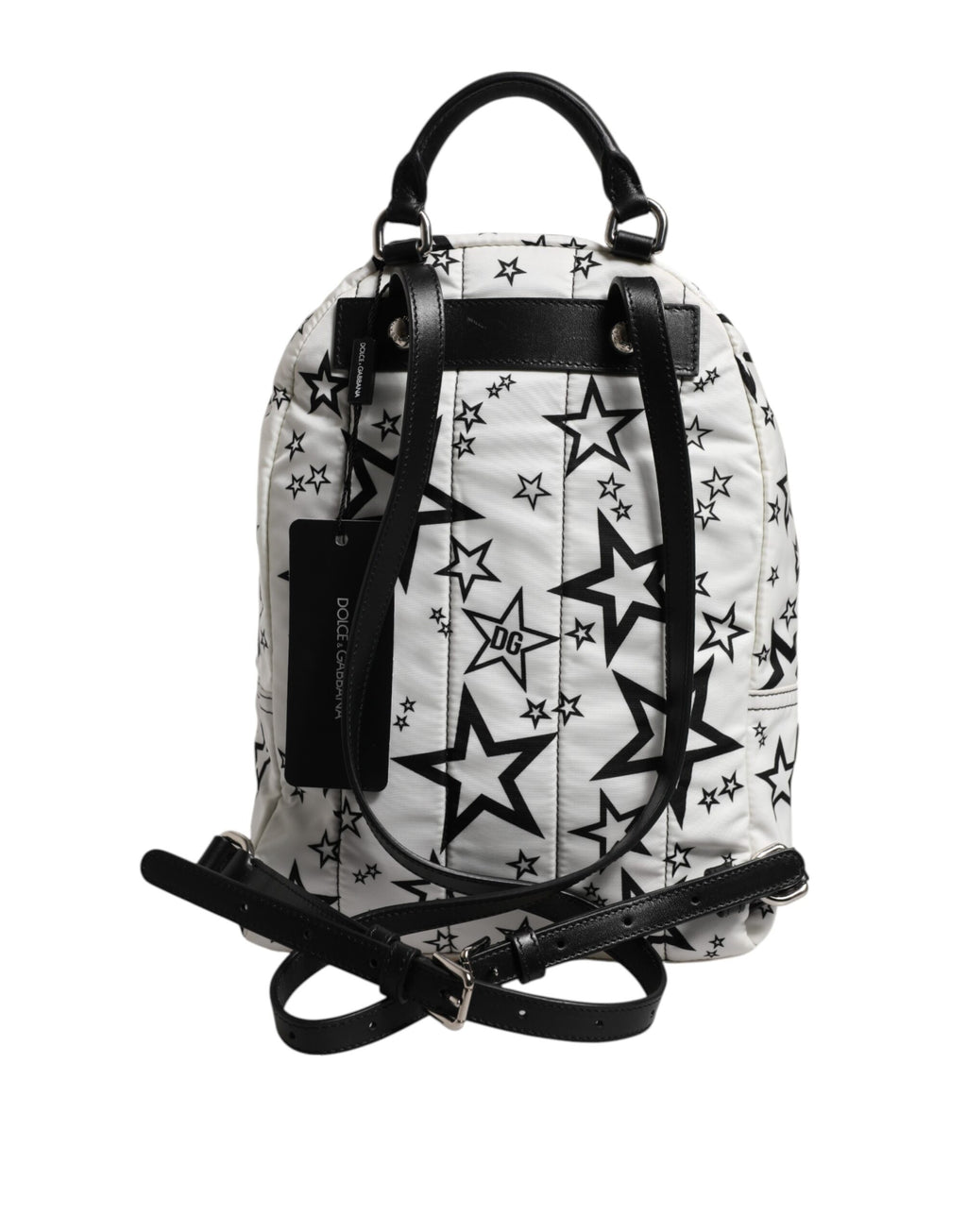 Weiße DG Sterne Druck Nylon Reise Rucksack Tasche