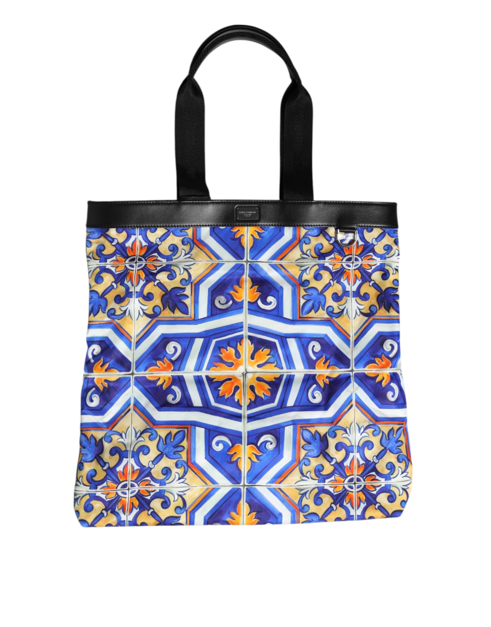 Multicolor Maiolica Print Tote Schulterriemen Tasche
