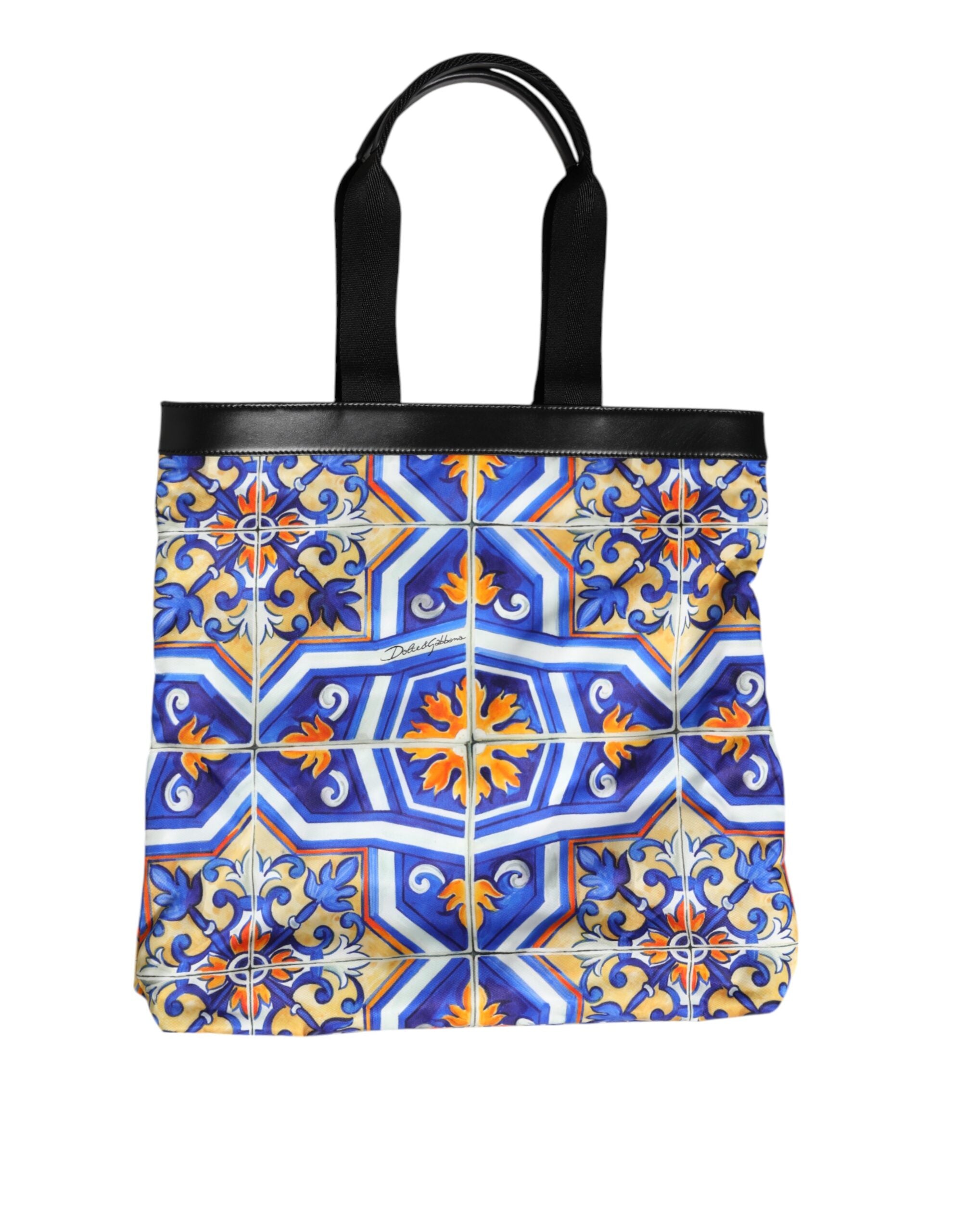 Multicolor Maiolica Print Tote Schulterriemen Tasche