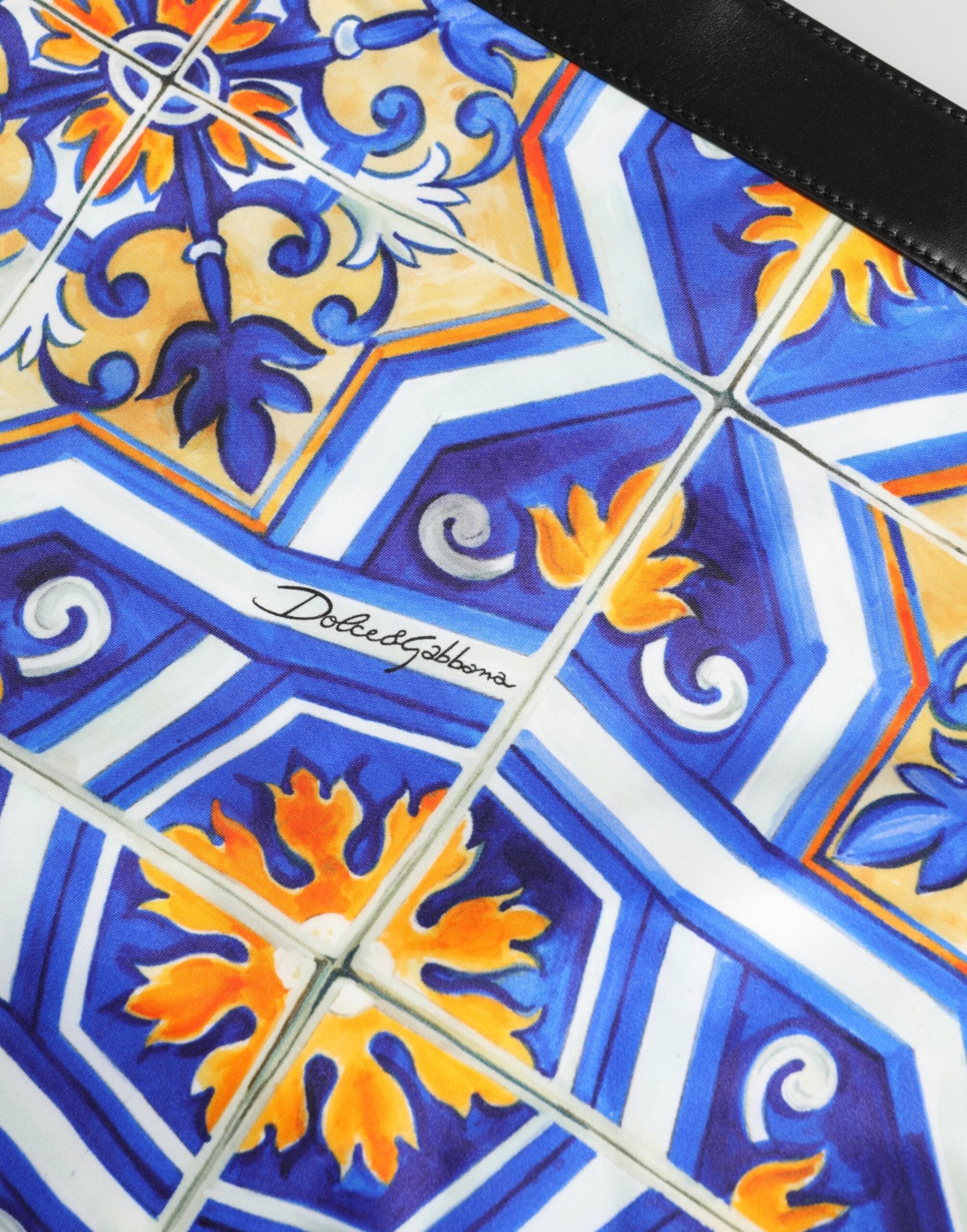 Multicolor Maiolica Print Tote Schulterriemen Tasche