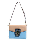 Blau Beige Exotisches Leder LUCIA Crossbody Tasche